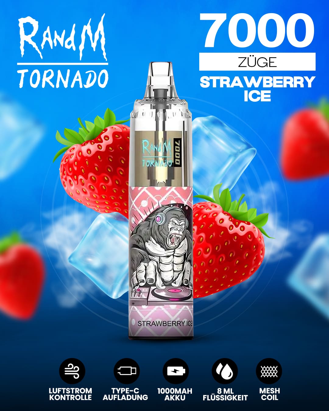 Tornado Vape 7000 - Strawberry Ice