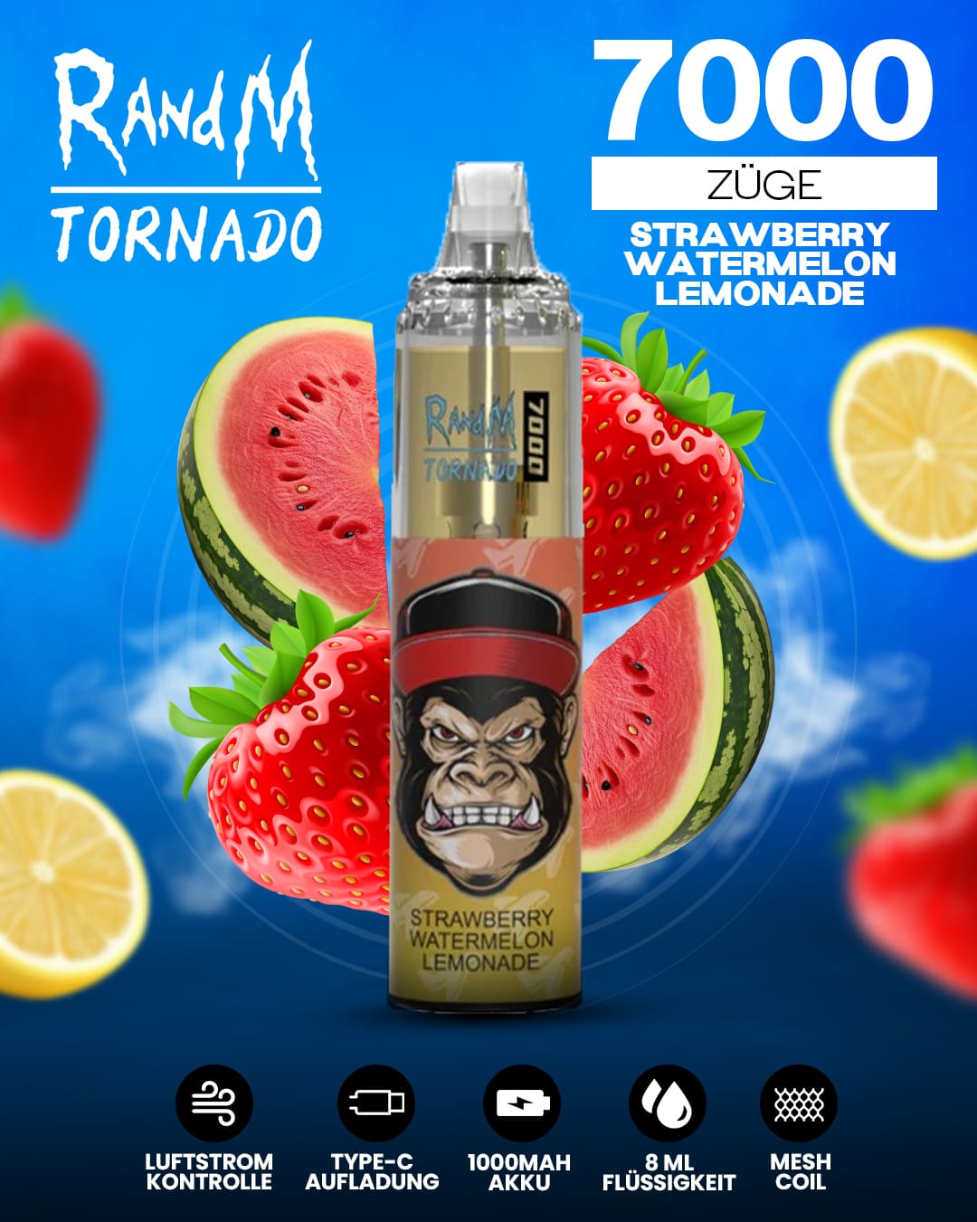 Tornado Vape 7000 - Strawberry Watermelon Lemonade