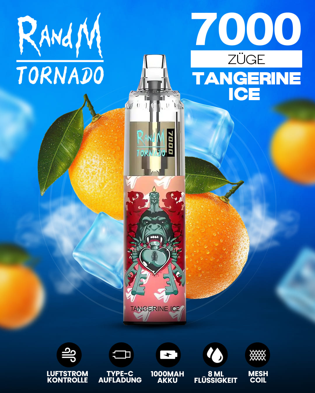 Tornado Vape 7000 - Tangerine Ice
