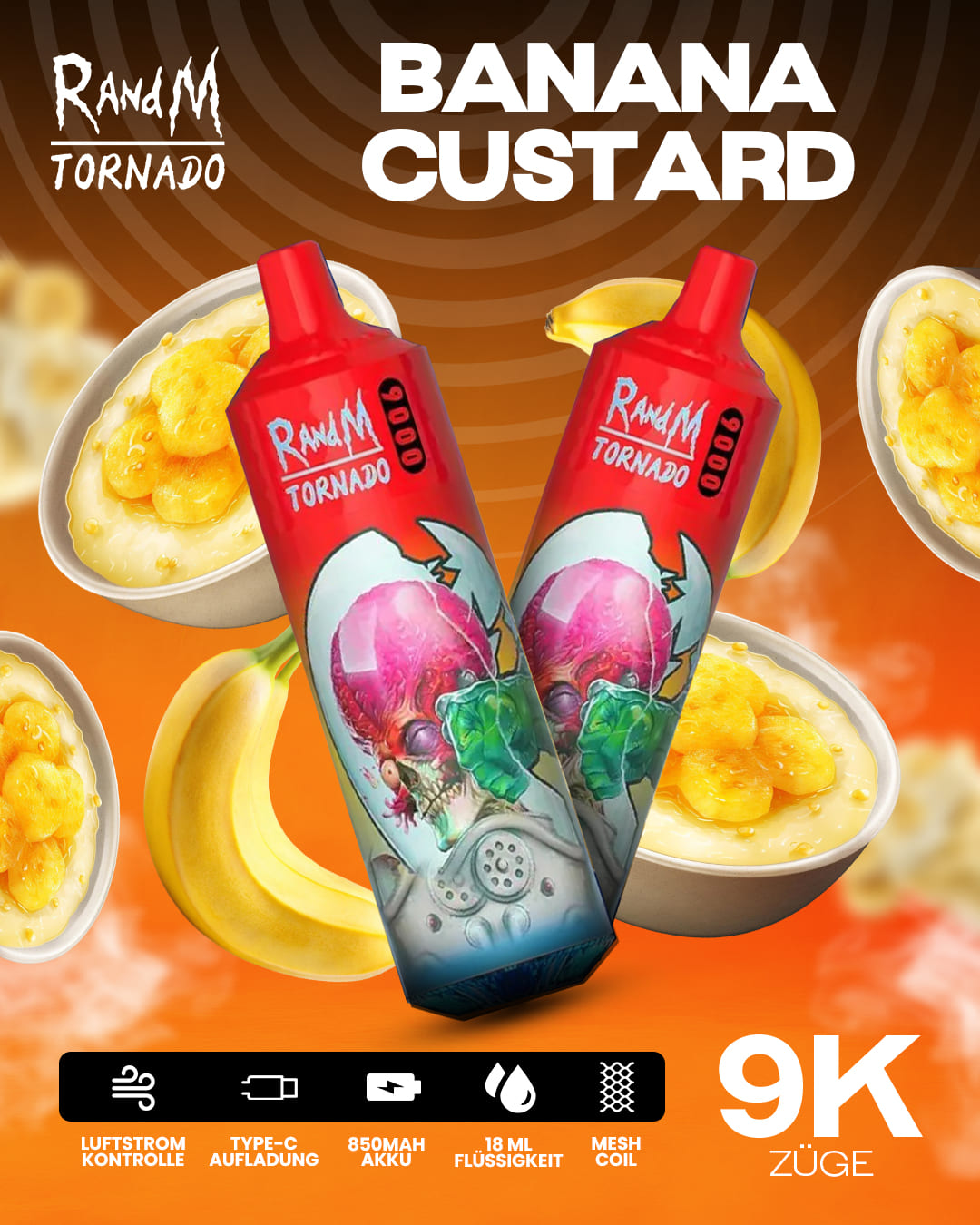 Tornado Vape 9000 - Banana Custard