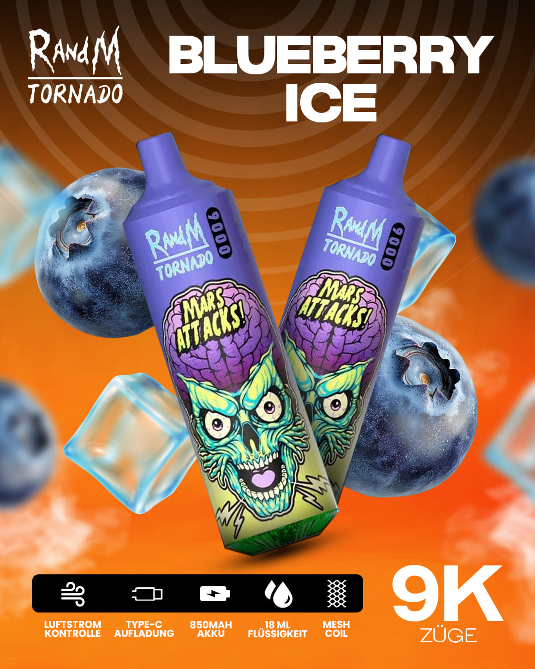 Tornado Vape 9000 - Blueberry Ice