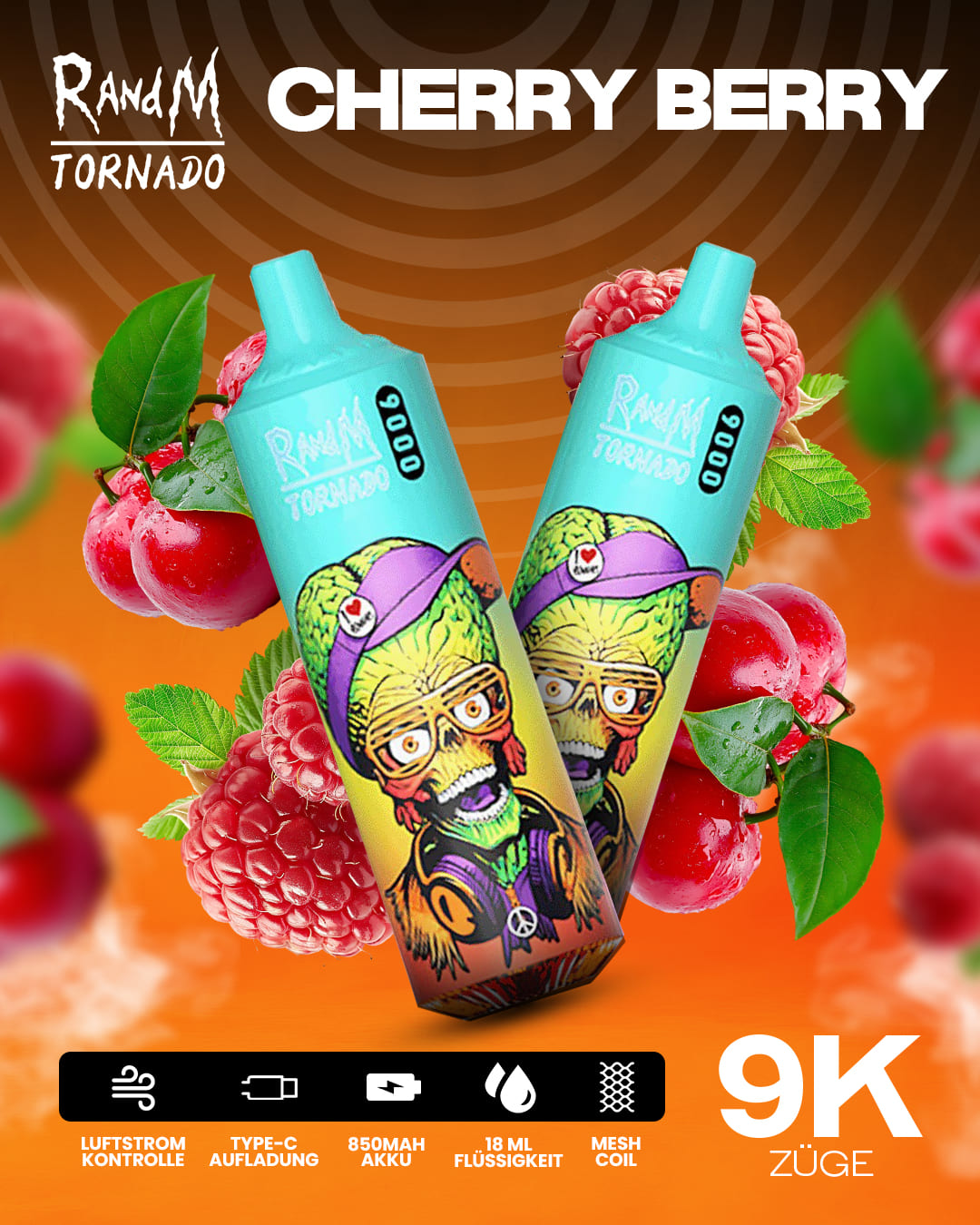Tornado Vape 9000 - Cherry Berry