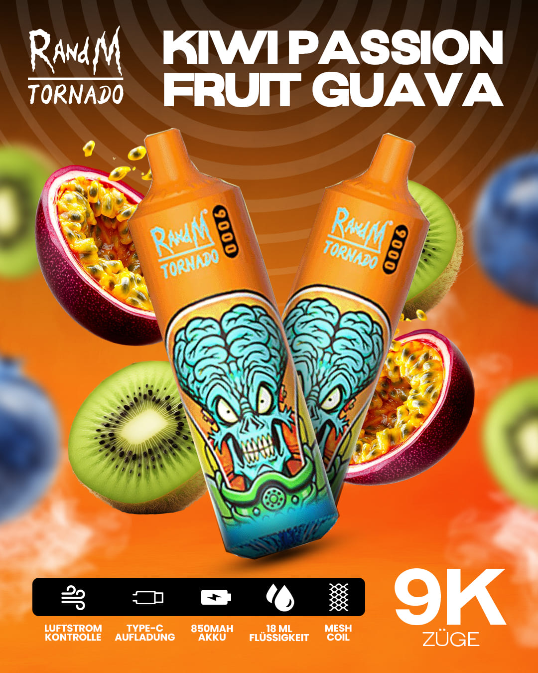 Tornado Vape 9000 - Kiwi Passionfruit Guava