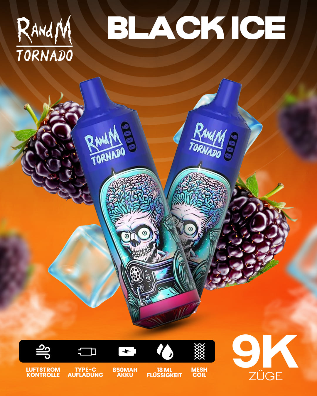 Tornado Vape 9000 - Black Ice