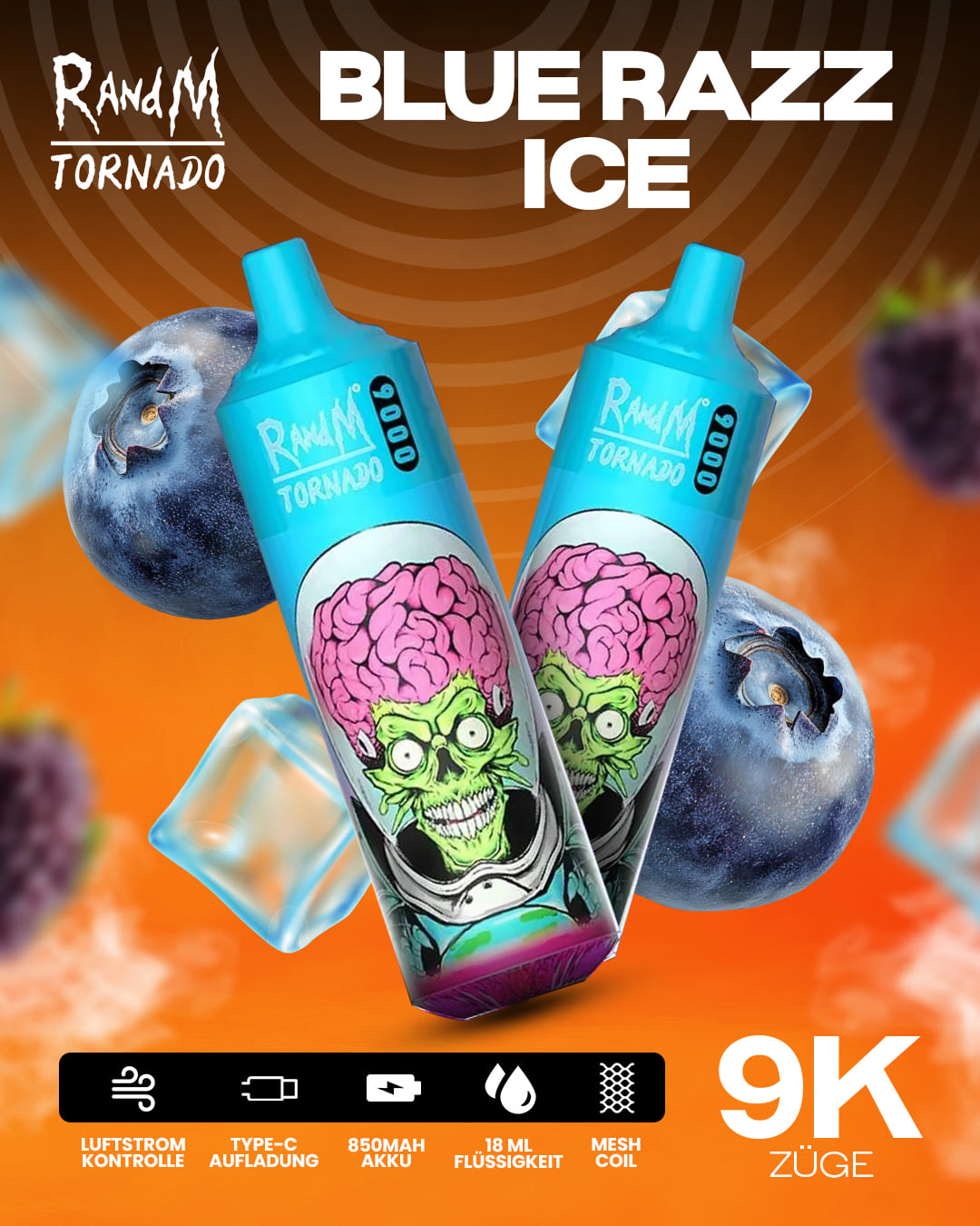 Tornado Vape 9000 - Blue Razz Ice