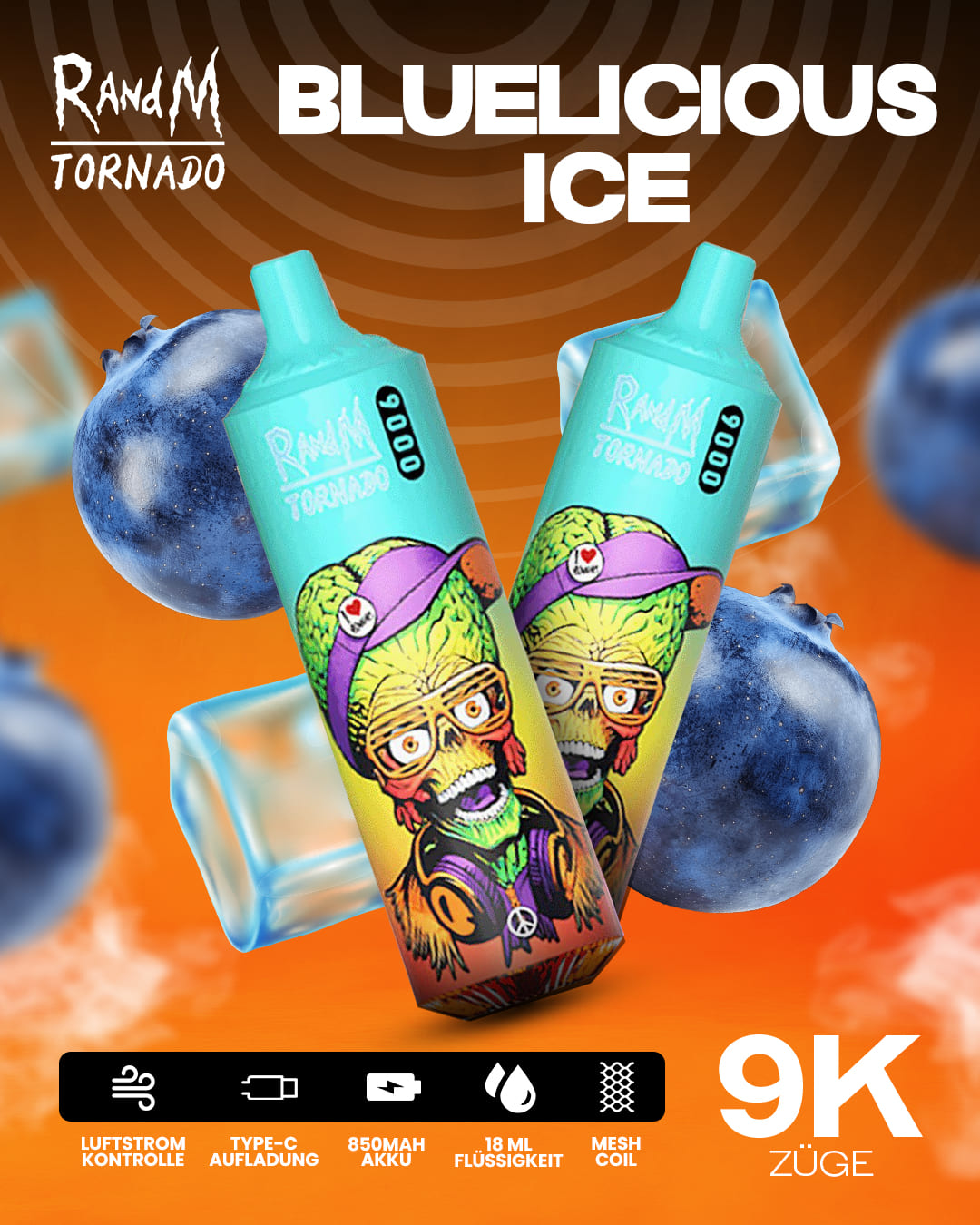 Tornado Vape 9000 - Bluelicious Ice
